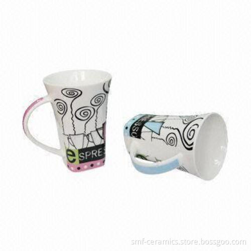 New Bonechina Porcelain Trumpet Mug with 9oz Capacity